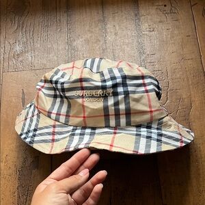Burberry print Tan and Red Plaid Bucket Hat